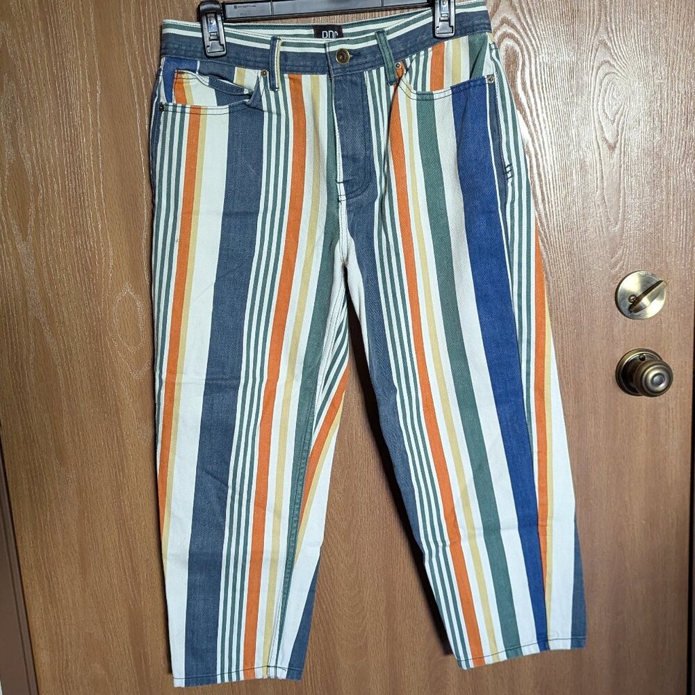 BDG Colorful Striped Straight Cropped Pants, 29x30